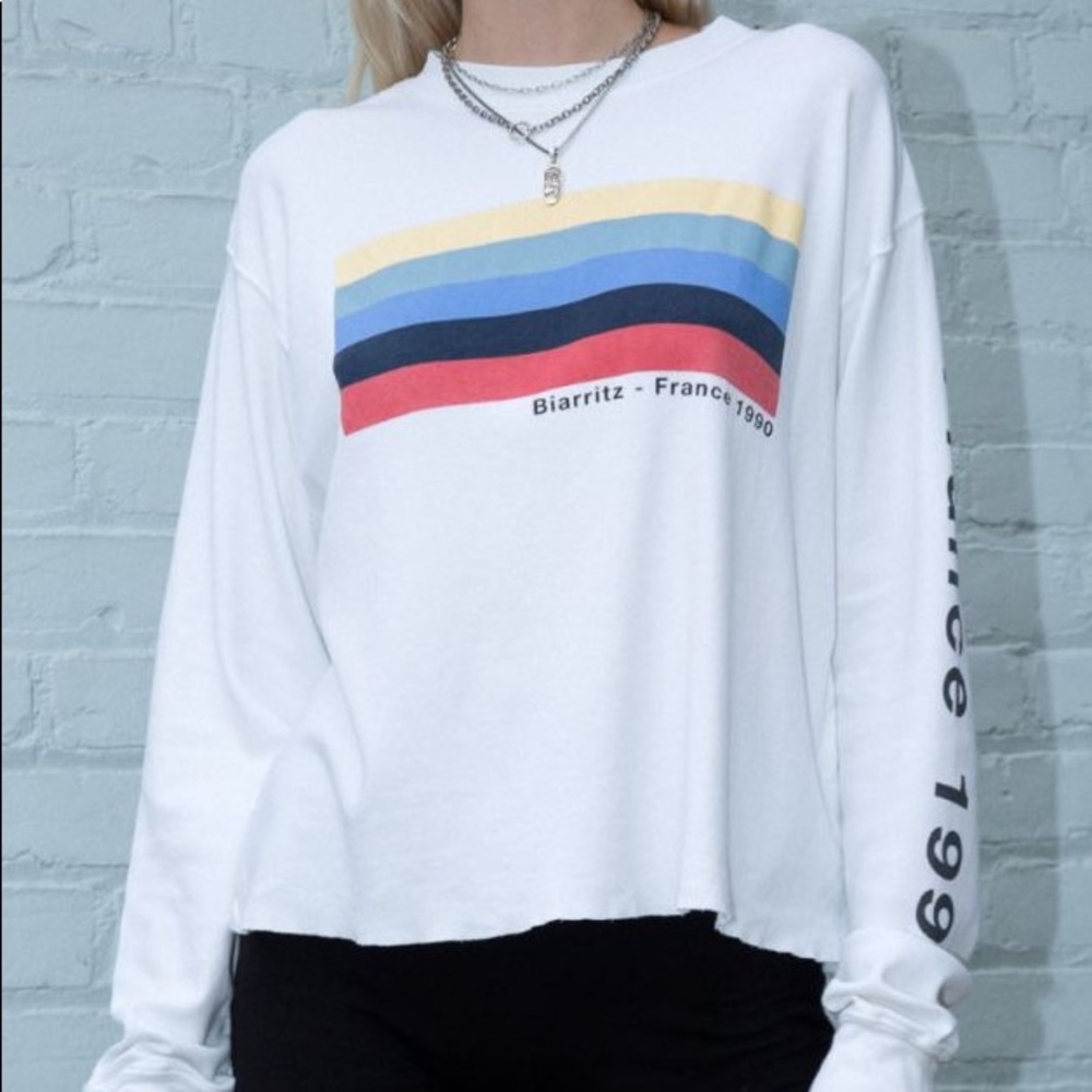 Brandy Melville White Biarritz France LS